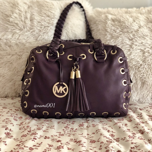 Michael Kors Handbags - Michael Kors Large Purple Astor Grommet Satchel